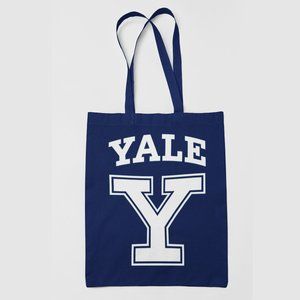 NEW Yale University Y Wordmark Logo Canvas Medium Tote Bag NAVY